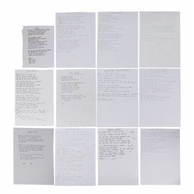 263. OASIS - Collection of Noel Gallagher Handwritten Lyrics For Twelve B-Side Songs