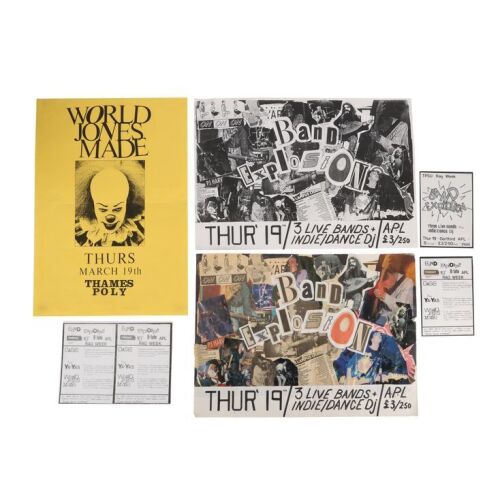 279. OASIS - Set of Five Flyers and Posters, Including First Ever Poster Listing, For Early Oasis April 1992 Thames Polytechnic Concert