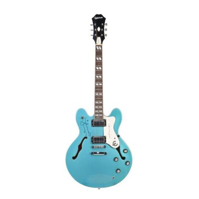 288. OASIS - Noel Gallagher-Autographed and Played Man City Blue Epiphone Signature Supernova Guitar