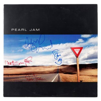 302. PEARL JAM - Eddie Vedder, Stone Gossard, Mike McCready and Jeff Ament-Autographed Yield LP