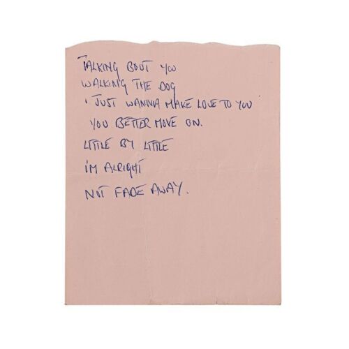 355. THE ROLLING STONES: MICK JAGGER - Mick Jagger Handwritten 1965 Concert Setlist