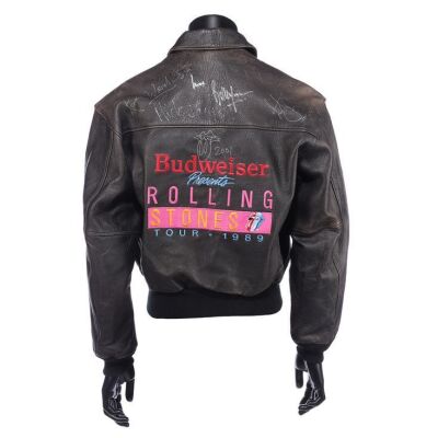 360. THE ROLLING STONES - Bill Wyman's Tour Jacket Autographed by Mick Jagger, Bill Wyman, Charlie Watts and Ronnie Wood
