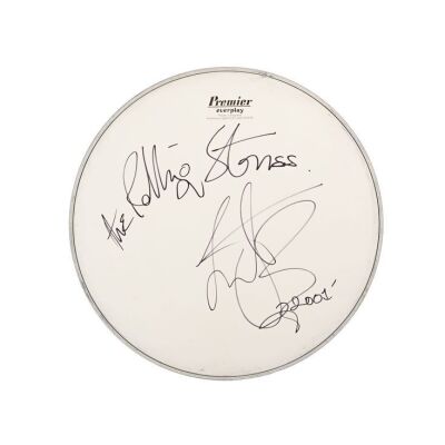 363. THE ROLLING STONES - Charlie Watts Autographed Drumhead