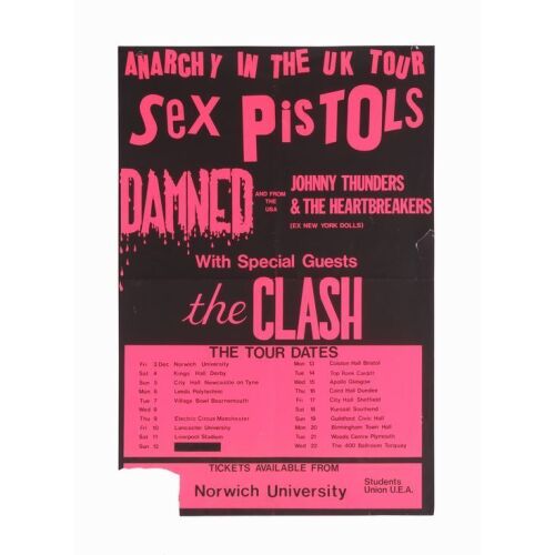 369. SEX PISTOLS - Anarchy in the UK Tour Norwich University Concert Poster