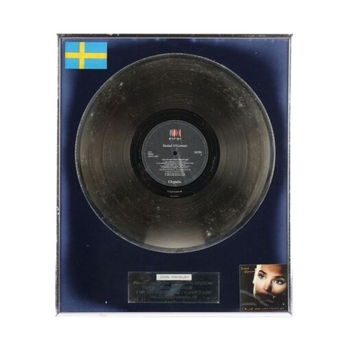 388. SINEAD O'CONNOR - Sinead O'Connor and John Maybury-Autographed "I Don't Want What I Haven't Got" Silver Disc Award