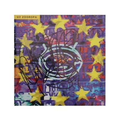 414. U2 - Bono, The Edge, Larry Mullen Jr. and Adam Clayton-Autographed Zooropa CD Booklet