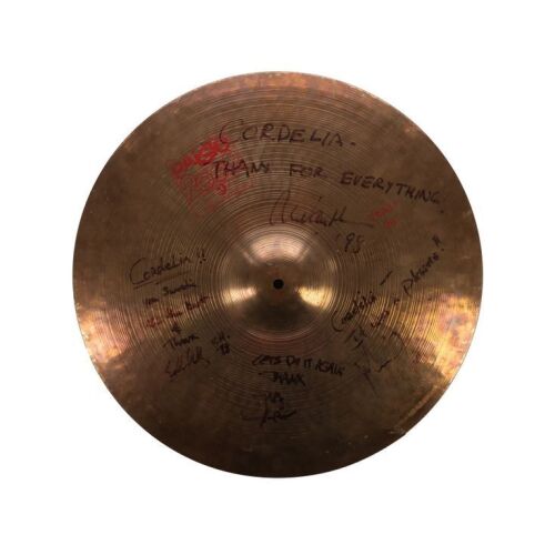 417. VAN HALEN - Eddie Van Halen, Alex Van Halen, Michael Anthony and Gary Cherone-Autographed Cymbal Used in "Without You" Music Video