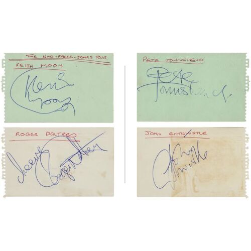 428. THE WHO - Roger Daltrey, John Entwistle, Keith Moon and Pete Townshend-Autographed Pages