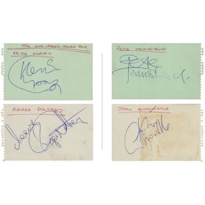 428. THE WHO - Roger Daltrey, John Entwistle, Keith Moon and Pete Townshend-Autographed Pages