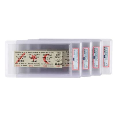 429. WOODSTOCK MUSIC AND ART FAIR (1969) - Set of Four PSA Graded Original and Unused Numerically Sequential Woodstock Festival Tickets