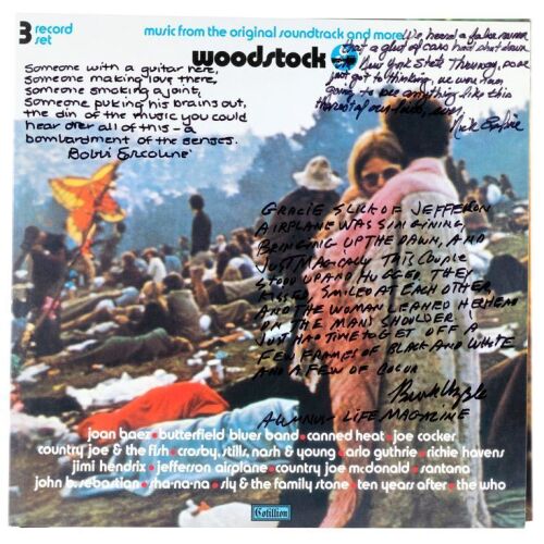 430. WOODSTOCK (1970) - Burk Uzzle and Bobbi and Nick Ercoline-Autographed Woodstock: Music from the Original Soundtrack and More Vinyl