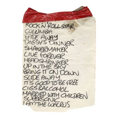 437. Salt Lake City February 1995 Handwritten Setlist ### OASIS