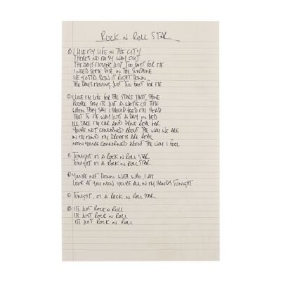 447. Noel Gallagher Handwritten "Rock 'n' Roll Star" Lyrics ### OASIS