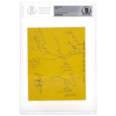 453. Noel Gallagher, Liam Gallagher, Bonehead, Paul "Guigsy" McGuigan and Tony McCarroll-Autographed Page and Two Brighton Concert Tickets ### OASIS
