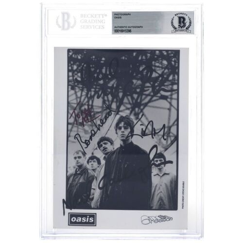 478. Noel Gallagher, Liam Gallagher, Bonehead, Paul "Guigsy" McGuigan and Tony McCarroll-Autographed Photograph ### OASIS
