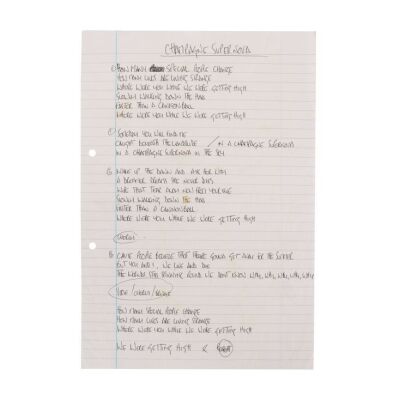 484. Noel Gallagher Handwritten "Champagne Supernova" Lyrics ### OASIS