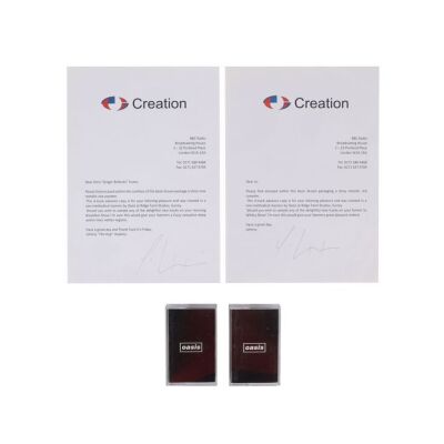 507. Two Be Here Now Four-Track Cassette Tapes and Two Creation Records Letters Sent to BBC Radio ### OASIS
