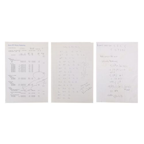 519. One Noel Gallagher Handwritten Chord Sheet, and Noel Gallagher-Autographed Chord Sheet and Royalty Statement ### NOEL GALLAGHER