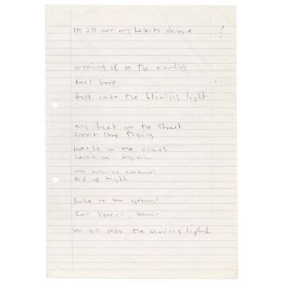540. Noel Gallagher Handwritten "The Shock of the Lightning" Lyric Guide ### OASIS