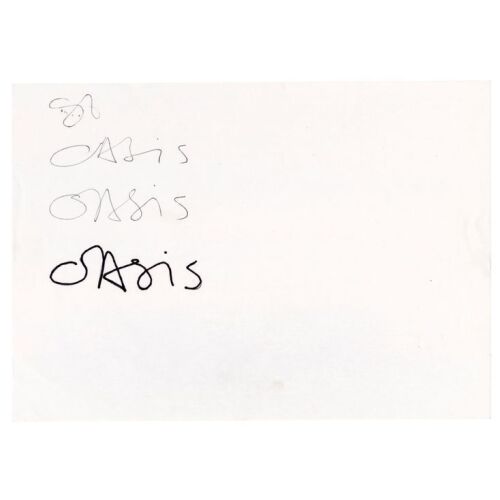 544. Noel Gallagher Handwritten "Oasis" Text Artwork Used For 2014 "Live Demonstration" Cassette Tape ### OASIS