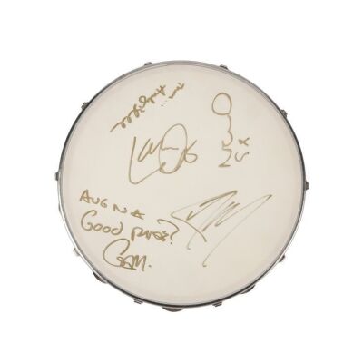 554. Noel Gallagher, Liam Gallagher, Gem Archer, Andy Bell, and Alan White-Autographed Tambourine ### OASIS