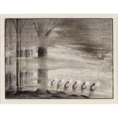 96. FANTASIA (1940): Original Concept Artwork (11.75" x 13.5"); "Ave Maria" Sequence; Very Fine