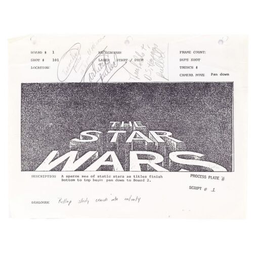 Lot #1286 - Annotated Opening Crawl Storyboard Copy ### STAR WARS: A NEW HOPE (1977)
