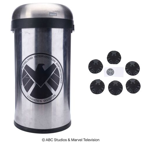 Lot #4: S.H.I.E.L.D. Hub Trash Can with Seven Production-Made Decals ### MARVEL'S AGENTS OF S.H.I.E.L.D. (2013-2020)