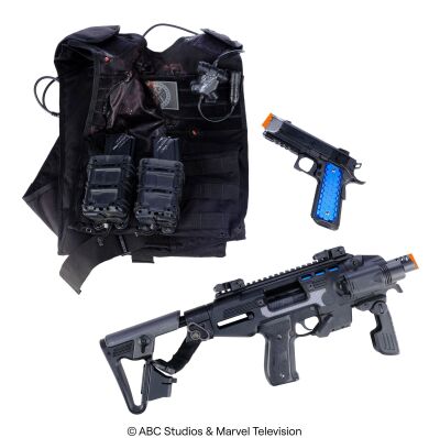 Lot #7: Bloodied Stunt S.H.I.E.L.D. Vest with A.T.C.U. Pistol and I.C.E.R. Carbine ### MARVEL'S AGENTS OF S.H.I.E.L.D. (2013-2020)