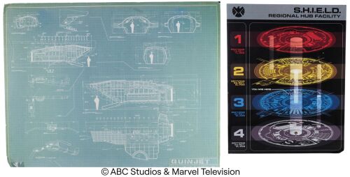 Lot #46: Quinjet Schematic and The Hub Map ### MARVEL'S AGENTS OF S.H.I.E.L.D. (2013-2020)