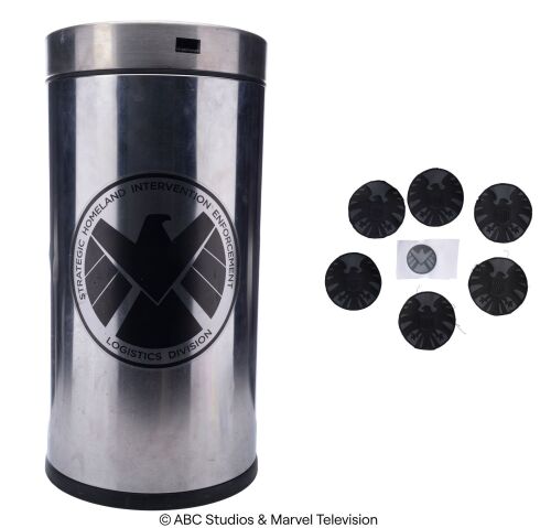 Lot #49: S.H.I.E.L.D. Hub Trash Can with Seven Production-Made Decals ### MARVEL'S AGENTS OF S.H.I.E.L.D. (2013-2020)