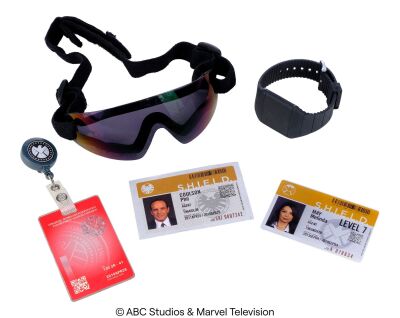 Lot #112: Melinda May's S.H.I.E.L.D. ID, Goggles, and Watch with Phil Coulson's S.H.I.E.L.D. ID ### MARVEL'S AGENTS OF S.H.I.E.L.D. (2013-2020)
