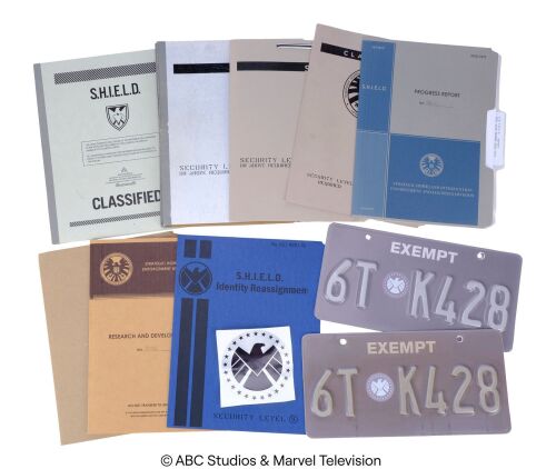 Lot #123: Werner von Strucker's Assessment Report with Seven Additional S.H.I.E.L.D. File Folders and Two License Plates ### MARVEL'S AGENTS OF S.H.I.E.L.D. (2013-2020)