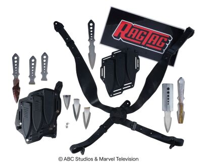 Lot #124: Anton "Superior" Ivanov's Set of Throwing Knife Accessories with "Ragtag" Production Placard ### MARVEL'S AGENTS OF S.H.I.E.L.D. (2013-2020)