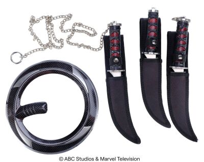 Lot #183: Ruby Hale's Chakram and Metal Knives ### MARVEL'S AGENTS OF S.H.I.E.L.D. (2013-2020)