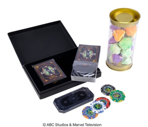 Lot #250: Toad's Jar of "Puffies" with Kitson Casino Accessories and Season 6 Playing Cards Crew Gift ### MARVEL'S AGENTS OF S.H.I.E.L.D. (2013-2020)