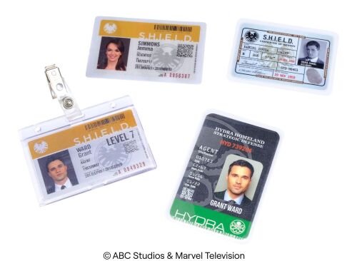 Lot #292: Grant Ward, Jemma Simmons, and Daniel Sousa's S.H.I.E.L.D. IDs with Ward's HYDRA ID ### MARVEL'S AGENTS OF S.H.I.E.L.D. (2013-2020)