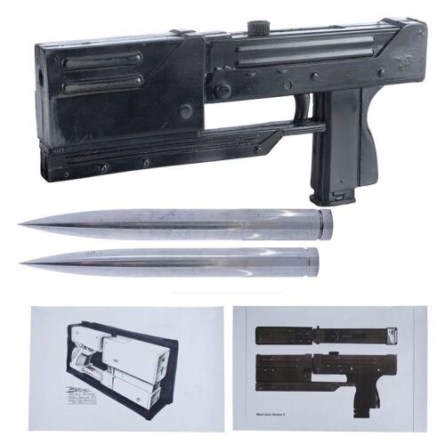 80. Blade's (Wesley Snipes) Stunt MAC-11 Machine Pistol and Pair of Aluminium Stakes ### BLADE (1998)