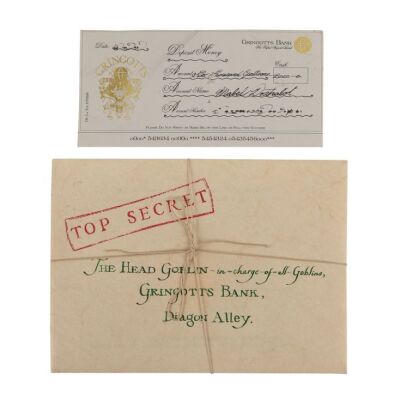 207. Head Goblin Letter and Gringotts Cheque ### HARRY POTTER SERIES (2001 - 2011)