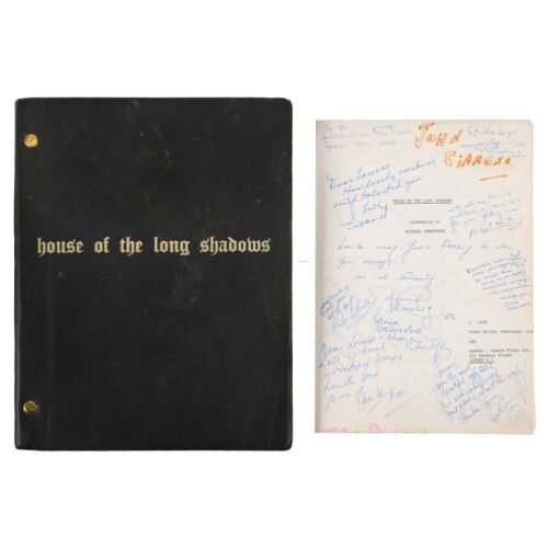216. Vincent Price, Peter Cushing, Christopher Lee, John Carradine and Cast-autographed Bound Annotated Production Script ### HOUSE OF THE LONG SHADOWS (1983)