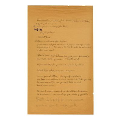 357. Handwritten George Lucas Early Luke Story Notes ### STAR WARS: THE EMPIRE STRIKES BACK (1980)