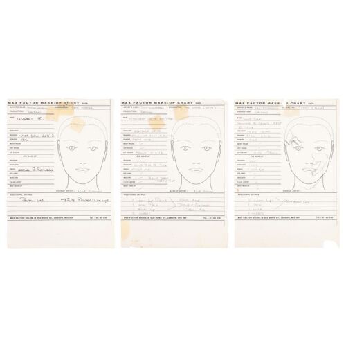 478. Set of Three The Joker (Jack Nicholson) Make-Up Charts ### BATMAN (1989)