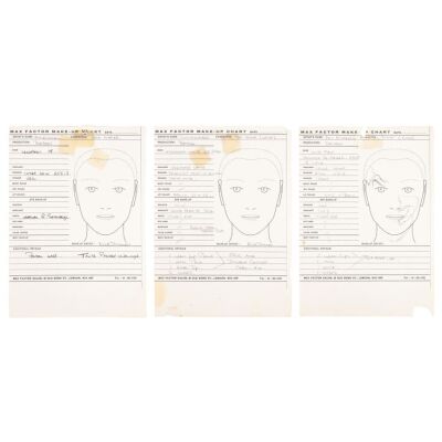 478. Set of Three The Joker (Jack Nicholson) Make-Up Charts ### BATMAN (1989)