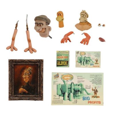 551. Production-Used Rocky Head, Character Components, In Town Sign, and Mr and Mrs Tweedy Components ### CHICKEN RUN (2000)