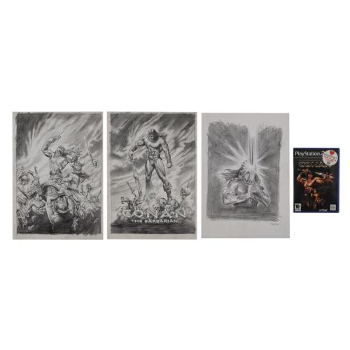 561. Set of Three Hand-Drawn Tom Thiel Box Artwork Preliminary Sketches ### CONAN (VIDEO GAME)