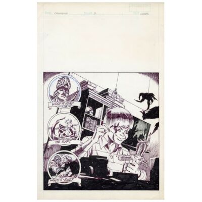 Lot #569 : Hand-Drawn Ron Frenz "Prologue" Comic Book Cover Artwork / CREEPSHOW 2 (1987)