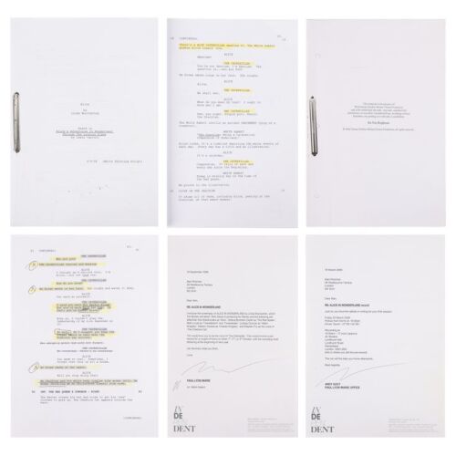 586. The Alan Rickman Archive: Bound Personal Highlighted Shooting Scripts and Hand-Annotated Revised Script Pages ### ALICE IN WONDERLAND (2010)