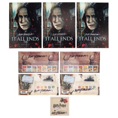 600. The Alan Rickman Archive: Three Posters and Five Stamp Sets Autographed by Alan Rickman ### HARRY POTTER SERIES (2001 - 2011)