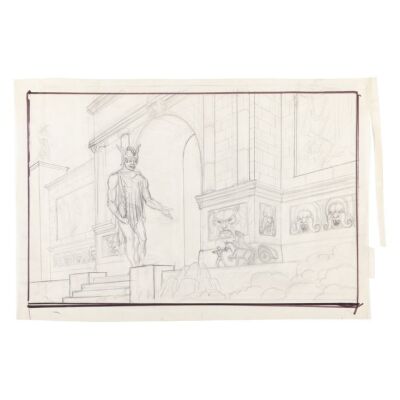 698. Hand-drawn Ray Harryhausen Concept Sketch of Jason's (Todd Armstrong) Arrival at Mount Olympus ### JASON AND THE ARGONAUTS (1963)