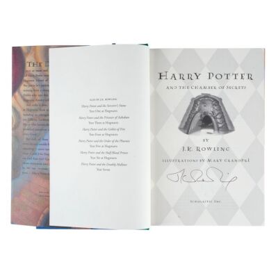 723. J.K. Rowling-autographed Hardcover Edition of Harry Potter and the Chamber of Secrets ### HARRY POTTER FRANCHISE (1997-2011)